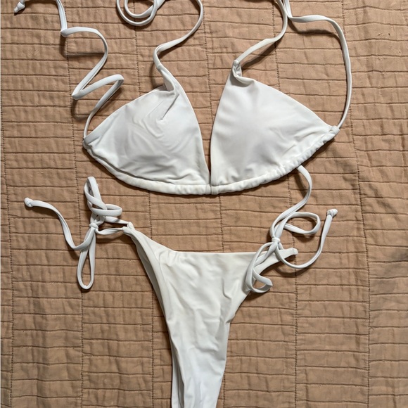 SHEIN Other - #4 - WINTER CLEAN OUT - SHEIN White Triangle String Bikini Set - small